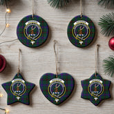 Davidson Modern Tartan Crest Christmas Ceramic Ornament